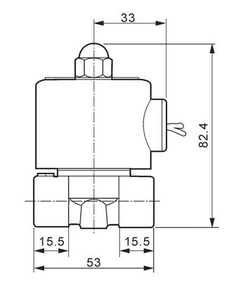 2W040-10 Direct bediend magnetoventil 2weg Messing 3/8 inch