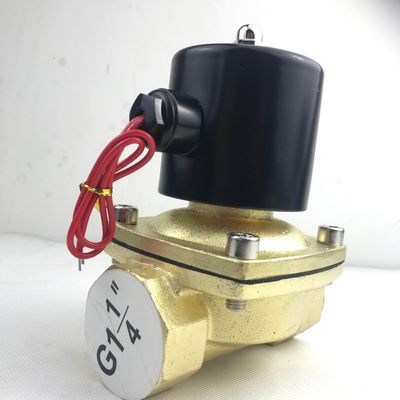 Normaal geopend 2W350-35 1 1/4 inch Pure Brass Solenoïde Valve Water Air Valve NO
