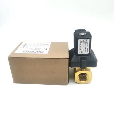 Burkert elektromagnetische klep 00125367 6014 C Direct werkende onderplaatverbinding Normaal gesloten 2.0-stroomgat DC24V 8W Messing klepkorps 0~10bar