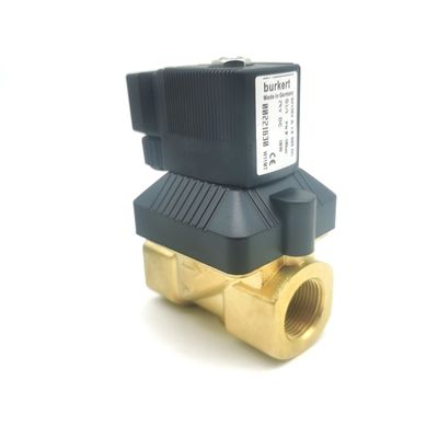 Burkert elektrisch bedieningsklep 00125367 6014 C Direct werkende onderplaatverbinding normaal gesloten 2.0-stroomgat DC24V 8W Messingklep 0~10bar