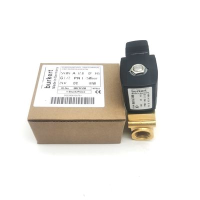 Burkert 00132865 AC24V Elektromagnetische klep direct werkend G1/8 6014 C Normaal gesloten 0~25bar 3/2 Way Messing lichaam
