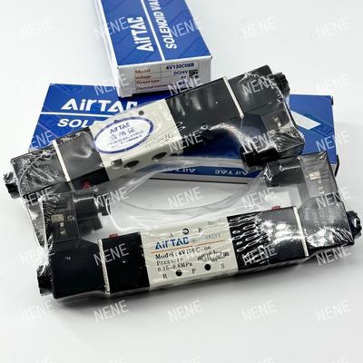 5 Way 3 Positie 4V130E-06 Air Fluid AIRTAC Solenoïde Valve Met Aluminium legering lichaam