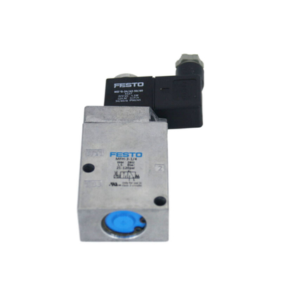 Festo-klep MFH-3-1/4 9964 Mechanische klep, 3 poort, gesloten, elektrisch, G 1/4, 0,15 tot 0,8 Mpa