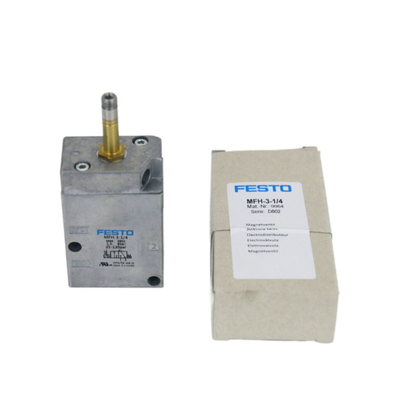 Festo-klep MFH-3-1/4 9964 Mechanische klep, 3 poort, gesloten, elektrisch, G 1/4, 0,15 tot 0,8 Mpa