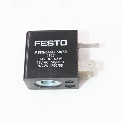 FESTO 4527 MSFG-24-50/60 Solenoïde Spoel, 24VDC, 4.5W, IP65, Stekker Vleugels voor MSSD-F, 3-pins