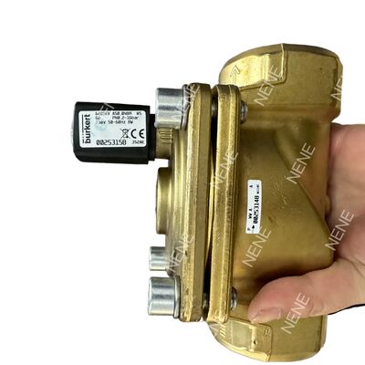BURKERT 2/2 Way Solenoid Valve 00221958 Type 6281 G1 Normally Closed Brass Construction Manual Override NBR Seal 20.0 Flow Orifice DC24V 8W 0.2-16 Bar