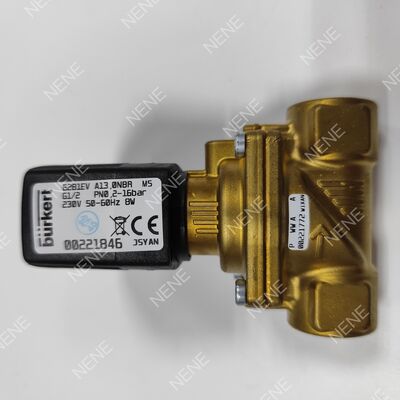 FKM Seal Solenoïde Valve BURKERT Type 6281 00221869 G3/8 Port 2/2 Normaal gesloten Messing lichaam 13.0 Opening AC24V 8W 0.2-16bar 0 tot +120°C