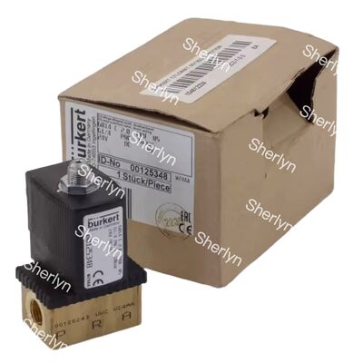 Bürkert 00134240 Solenoïdeklep 6013 Direct Werkend G1/8 2/2 NC 2,5mm Doorlaat FKM Afdichting Messing Behuizing 24VDC 8W 0-10bar