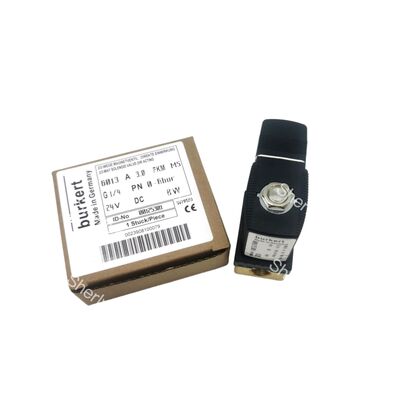 Burkert 00125301 Industrial Solenoid Valve, G1/4 Inch Port, 3.0 Flow Oriffice, FKM verzegelde messing behuizing, 24V DC Power 8W, 0~6bar lage druk toepassing