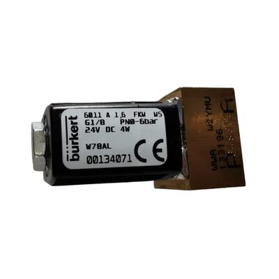 Burkert 00221886 6281 G1 1/4 2/2 Normaal gesloten 25,0 Stroomgat FKM Afgedicht messing klephuis DC24V 8W 0,2-16bar 0~+120 ℃