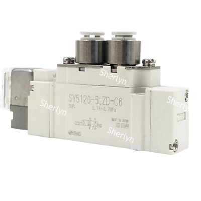Φ4 Insteekfitting, 12V DC-spoel met controlelampje, SMC SY3120-6LZD-C4 magneetventiel, geschikt voor hoogcyclische verpakkingsmachines en robotachtige grijpsystemen.