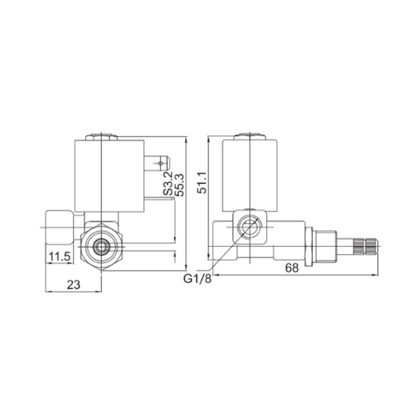 1/8 poortgrootte pneumatische magnetoventil 5531-04-20GBV-DN2 rechtstreeks werkend 2,0 mm openinggrootte 2 weg normaal gesloten