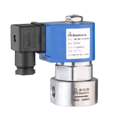 H4S005B02-DC-24 PEEK-afdichtingsmateriaal 1/4''-poortgrootte 24VDC 2-weg NC Doorlaatgrootte 0,5 mm Hogedrukmagneetventiel SS316