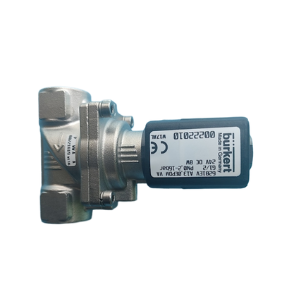 Burkert 6281-serie Handmatige overschrijding Uitgerust met 2/2 Way NC Servo Diafragma Solenoïde Valve G1/4 G3/8 Port Hittebestendige FKM Seal Roestvrijstalen behuizing 10mm Opening 00323894 00323968 00323971 00323972