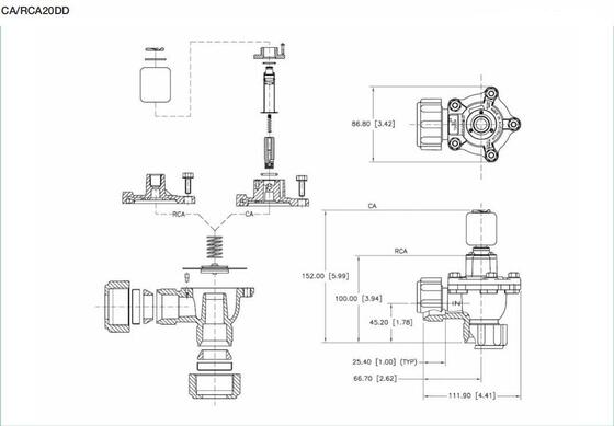 GOYEN 3/4 inch puls klep CA20DD CA20DD4 Geaangedreven verbinding rechthoek K2000 K2007