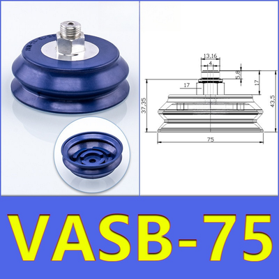 FESTO VASB75 Vacuum Suction Cup Bellows Structure Food Grade Silicone Option NBR Rubber Multiple Color For Robot Pneumatic Handling Packaging And Printing Equipment
