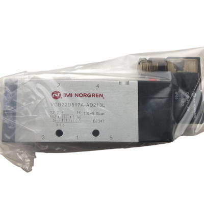 3350 L/min Hoge stroom NORGREN VCB22D517A-AD213L Solenoïde klep G1/2 24VDC 5/2 Veer terug Pneumatische spoelklep IP65 Aluminium lichaam