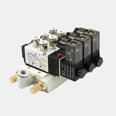 Airtac 4V310-08 Multi Station Solenoïde Valve Manifold Kit 2 / 3 / 4 / 5 / 6 Positie Geïntegreerde Valve Groep Interne Voor Multi Channel Pneumatische Circuit