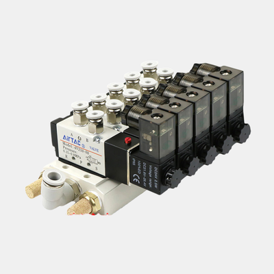 Airtac 4V310-08 Multi Station Solenoïde Valve Manifold Kit 2 / 3 / 4 / 5 / 6 Positie Geïntegreerde Valve Groep Interne Voor Multi Channel Pneumatische Circuit