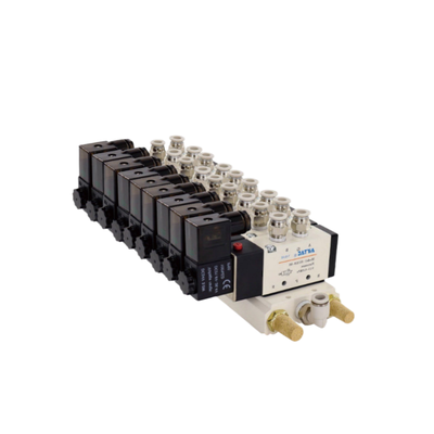 Airtac 4V210-08 Directional Control Solenoïde Klep Assemblage 7 tot 10 Station Gecombineerde Kleppakket Korte Stromingsweg Lage Luchtlekkage voor Multi Channel Luchtregelsysteem