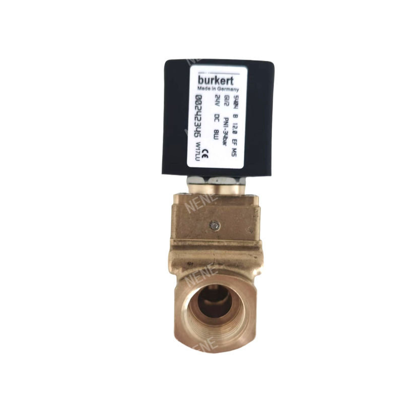00126162 6014 D burkert magnetoventil rechtstreeks werkend onderplaatverbinding normaal open 2.0 stroomgat AC24V 8W Messing klepkorps 0~10bar