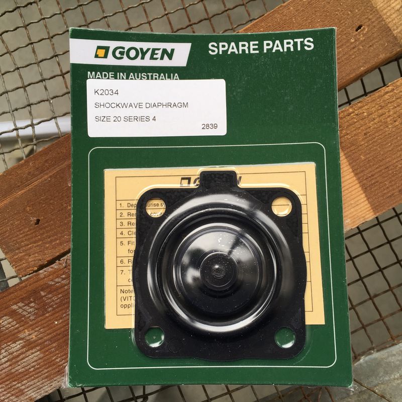 Goyen RCAC20 Onderhoudskits Type K2034 Serie T4, ST4, DD4, FS4 Nitriele materiaal topkeuze