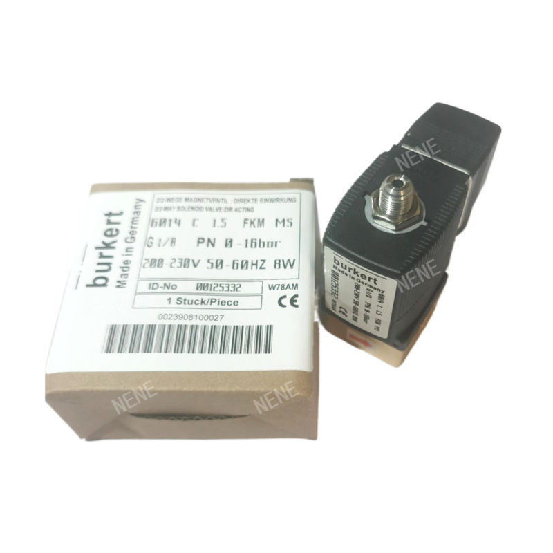 G1/4 Burkert elektrisch klep 00125302 6013 Type Direct Acting Inch 2/2 Normaal gesloten 3.0 Flow Hole FKM Verzegeld Messing Klep Lichaam 24VAC 8W 0~10bar