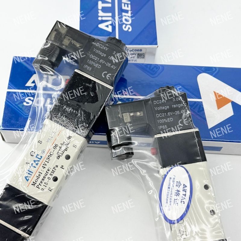 5 Way 3 Positie 4V130E-06 Air Fluid AIRTAC Solenoïde Valve Met Aluminium legering lichaam