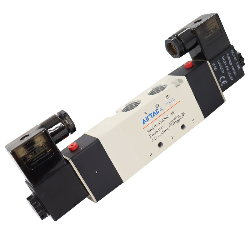 Airtac 4V330C-08 DC24V 4V330C-10 AC220V Solenoïde luchtklep ((5/2,5/3 weg) - 4V330C08B