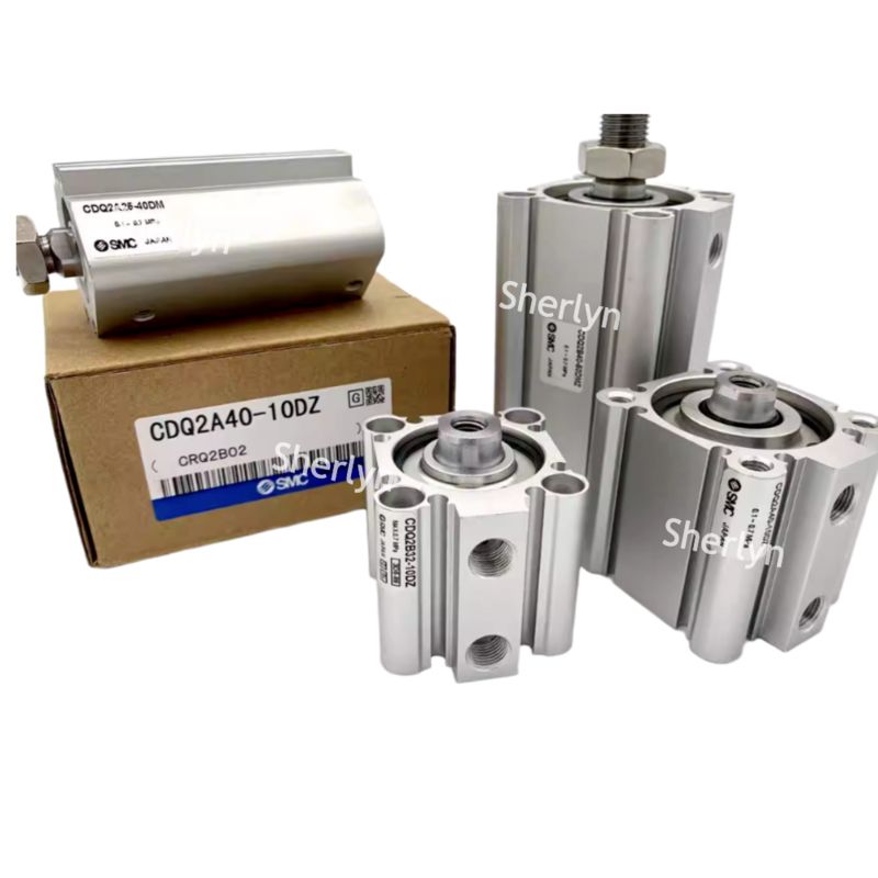 SMC CQ2A12-10D CQ2 Standaardcilinder, 12 mm cilinderboring, 10 mm L slagkracht, dubbelwerkende cilinderwerking, aan beide uiteinden bevestigd