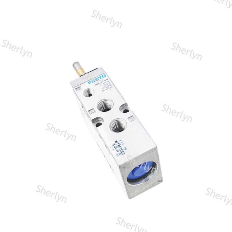 Festo MFH-5-1/4-B magnetoventil, 5/2 monostabiel Mec Spr, Int Pilot, 2-10 bar