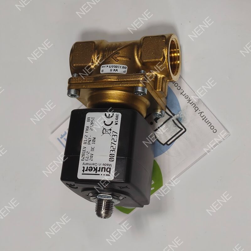FKM Seal Solenoïde Valve BURKERT Type 6281 00221869 G3/8 Port 2/2 Normaal gesloten Messing lichaam 13.0 Opening AC24V 8W 0.2-16bar 0 tot +120°C