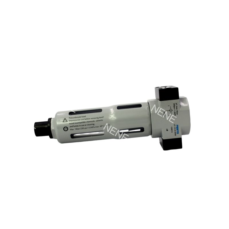 159612 Festo LF-1/8-D-MINI Persluchtfilter Zinklegering Behuizing Metalen Kom Beschermkap Gesinterd Filter G1/8 Poort 0,5-12 bar 40 µm Handmatige Afvoer