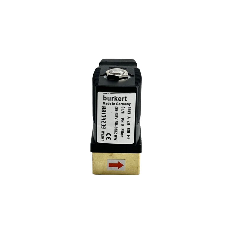 6013 Serie BURKERT Vloeistofregelklep Solenoïdeklep 00134249, Hoge Druk 16bar Nominaal, G1/8 Interface, 2.5mm Boring, Corrosiebestendige FKM Afdichting, 24VDC 8W