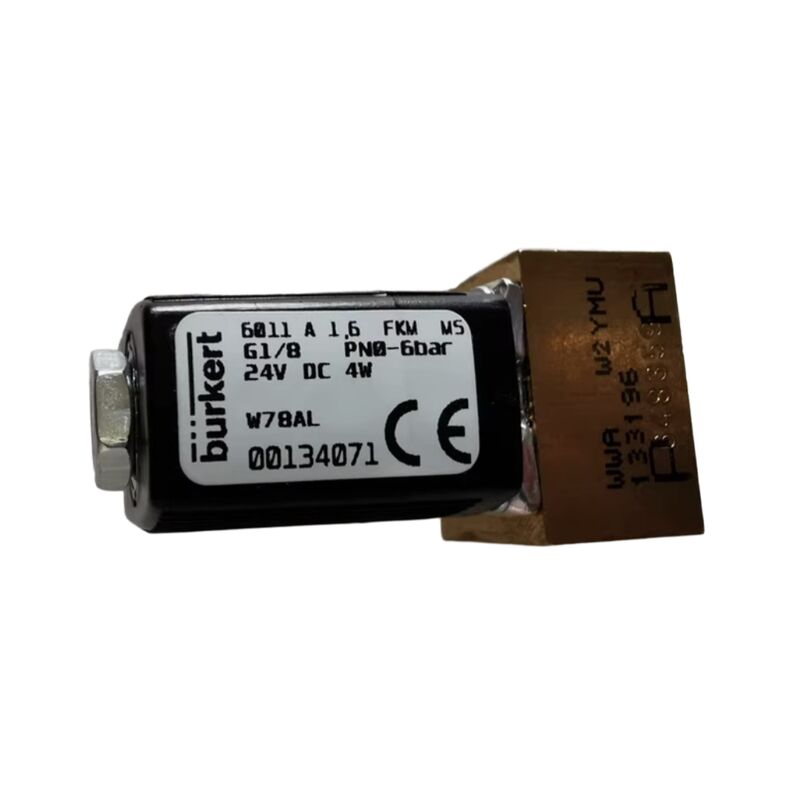 Burkert 00221886 6281 G1 1/4 2/2 Normaal gesloten 25,0 Stroomgat FKM Afgedicht messing klephuis DC24V 8W 0,2-16bar 0~+120 ℃