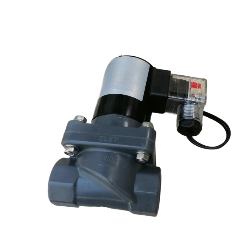 1-1/4''Port Grootte FF1C32B32 32mm Oorsprong Grootte CPVC Lichaam Pneumatische solenoïde klep 2 Way NC Alkali Compatible klep