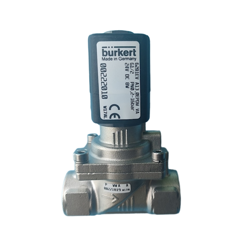 Bürkert Type 6281 Servo Membraansolenoïdeklep 00323973 00323975 G1/2 Binnendraad 2/2 NC Met Handbediening Roestvrijstalen Klephuis FKM Afdichting 13.0 Doorstroomopening DC24V AC220V