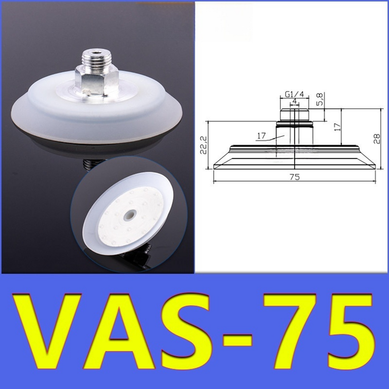 FESTO VAS75 Plat rond vacuümzuigpad RoHS-compliant meerkleurig elastomeermaterieel voor het opheffen van glad werkstuk op een groot oppervlak