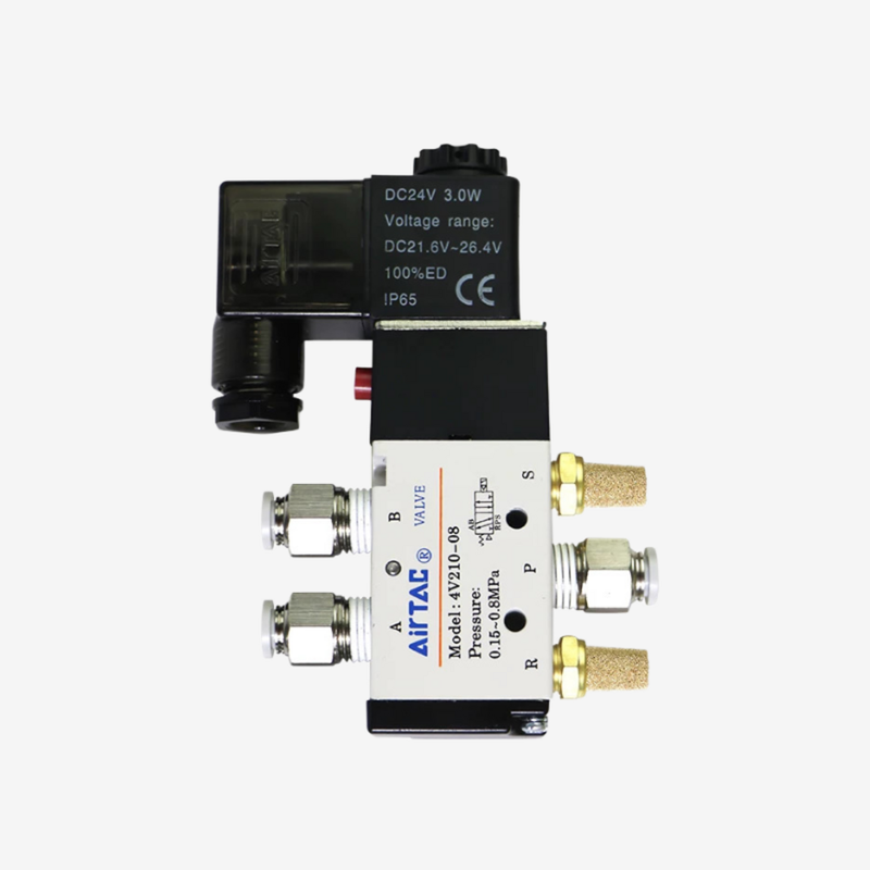 Airtac 4V310-10 Sliding Spool Air Directional Control Valve Aluminum Alloy Body Manual Override No Lubrication Required For Large Bore Cylinder Control