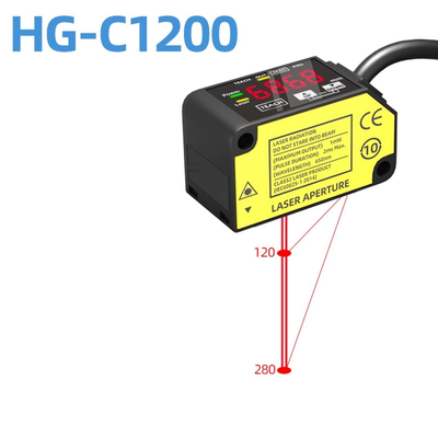 HG-C1200 Zichtbare Rode Laser Verplaatsingsdetector 0,05 Procent Fs Per Graad C Temperatuurstabiliteit Licht Aan Donker Aan Selecteerbare Modus Voor Industriële Positietest