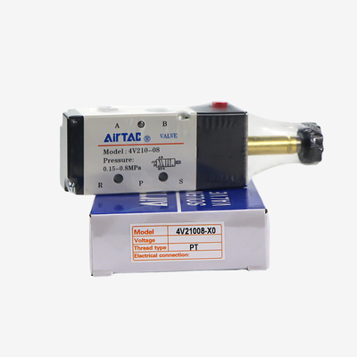 Airtac 4V210-08 Enkele Klep Body 5/2 Weg Pneumatische Directionele Klep 1/4 Inch Schroefdraad Poort Aluminium Legering Schuifspoel Voor Aparte Spoel Assemblage Vervanging