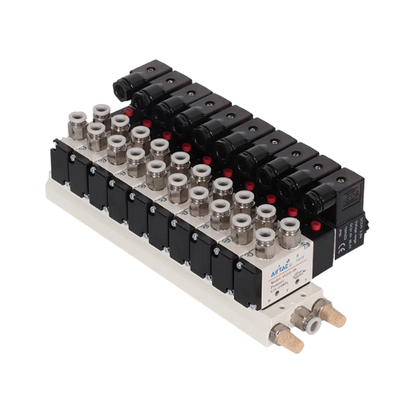 Airtac 4V310-10 Solenoïdeklep Manifold Groep 7 8 9 10 Station Centrale Luchtinlaat Aluminiumlegering Basis Uniforme Uitlaat Lay-out Voor Multi-kanaals Luchtregeling
